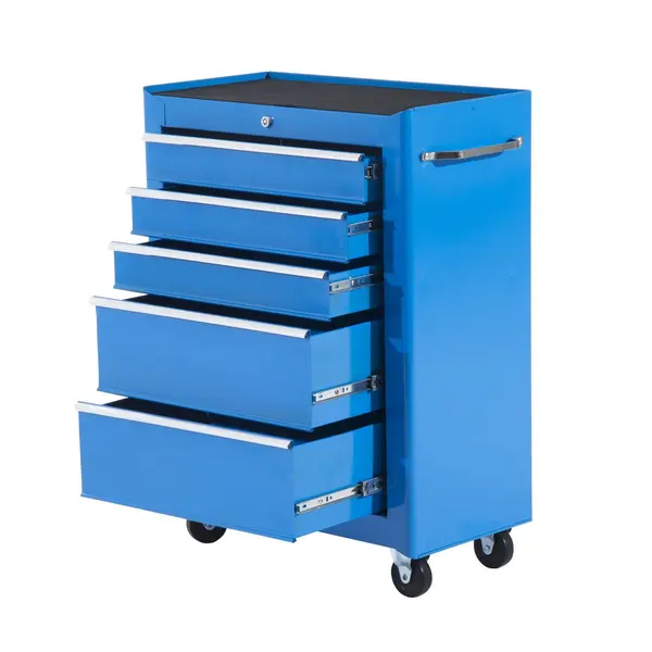 HOMCOM, carucior scule cu sertare, 61.5x33x82.5cm, albastru | Aosom Ro