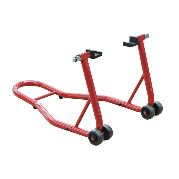 HomCom Cavalletto Supporto per Moto Posteriore Con Doppio Tipo di Accessori in Acciaio, Rosso