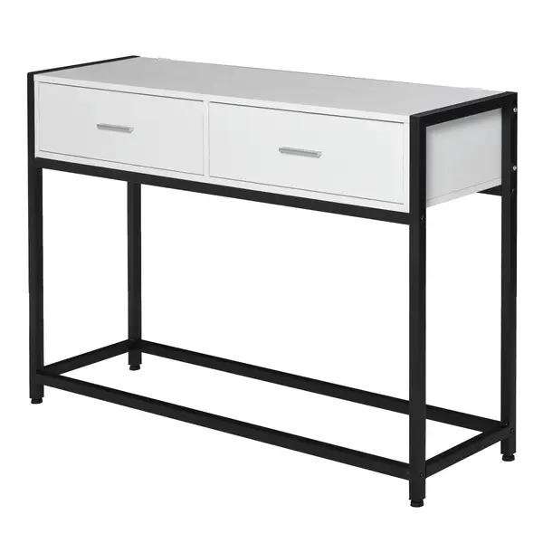 HOMCOM Consolă Modernă cu 2 Sertare, Masă pentru Hol sau Living, Design Elegant, 120x34x81 cm | Aosom Romania