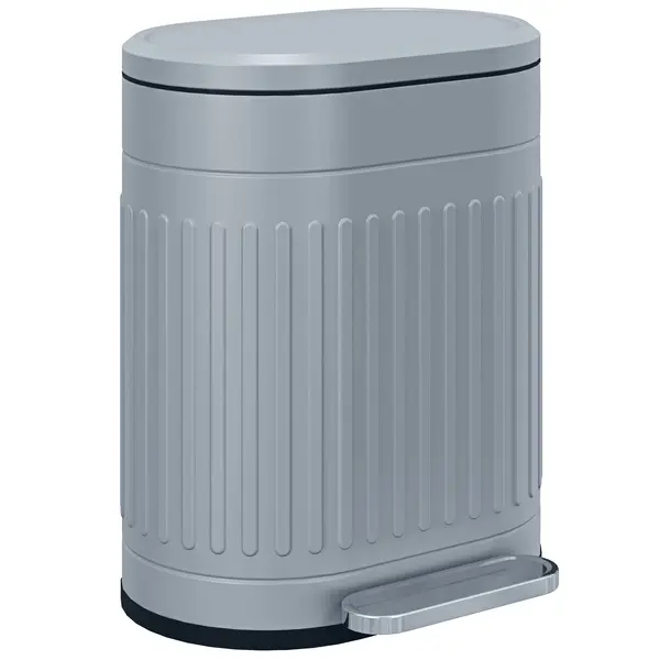 HOMCOM Coș de gunoi 20 L cu pedală, cu capac, coș interior detașabil, funcție Soft-Close 36,5 x 31,2 x 45 cm, Gri | Aosom Romania