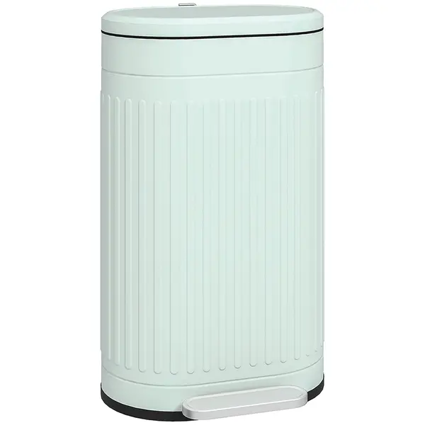 HOMCOM Coș de gunoi 30L cu pedală, capac, găleată interioară detașabilă, funcție Soft-Close, 36,5 x 31,2 x 60,8 cm, Verde | Aosom Romania