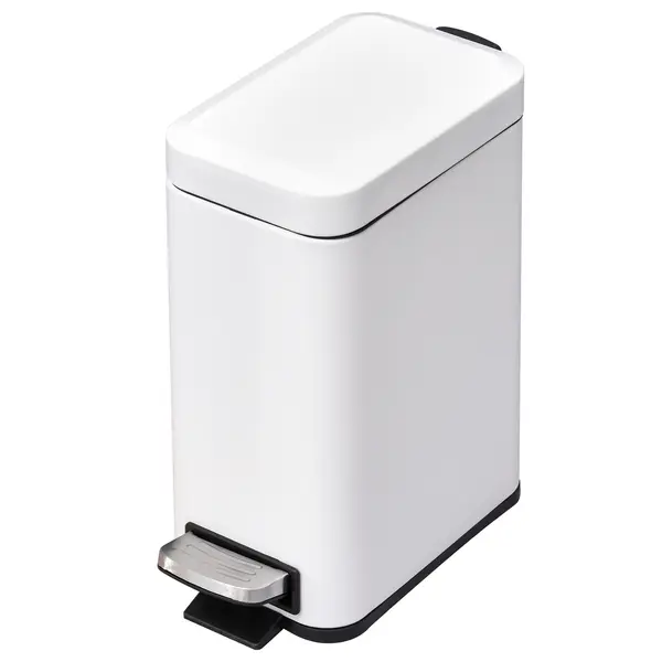 HOMCOM Cos de Gunoi cu pedala Pentru Bucatrie, Cos Igienic si confortabil, Capacitate 5 l, 29.2 x 14 x 32 cm, Metal, Alb