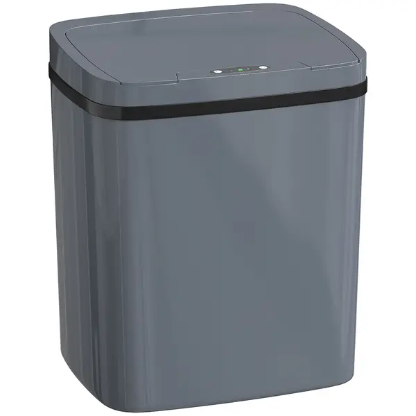 HOMCOM Coș de gunoi cu senzor 15 L Coș automat cu două moduri de deschidere, pentru birou, bucătării, 27,6 x 21,4 x 33,5 cm, Gri | Aosom Romania