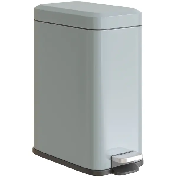 HOMCOM Coș de gunoi din metal, coș de gunoi, capacitate de 5 L, cu pedal, cu coș interior, Gri | Aosom Romania
