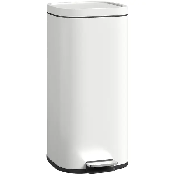 HOMCOM Coș de gunoi pentru bucătărie 30 L, cu pedală și capac, funcție soft-close și menținere deschisă pentru bucătărie, acasă | Aosom Romania
