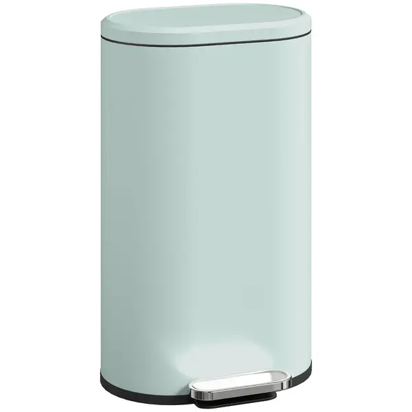 HOMCOM Coș de gunoi pentru bucătărie 30 L cu pedală și capac soft-close, pedală din metal, Verde, 36,5 X 31 x 61 cm | Aosom Romania