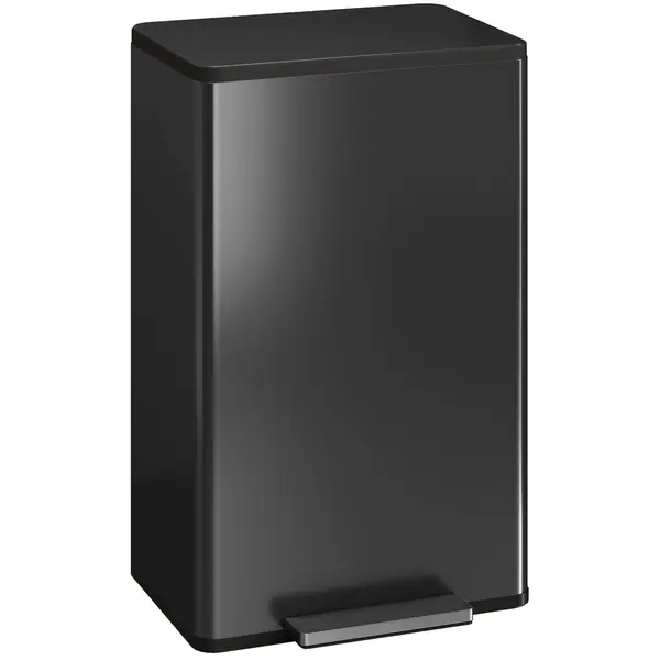 HOMCOM Coș de gunoi pentru bucătărie 45 Litri Treteimer coș cu pedală pentru bucătărie cu capac Soft-Close, coș interior detașabil | Aosom Romania