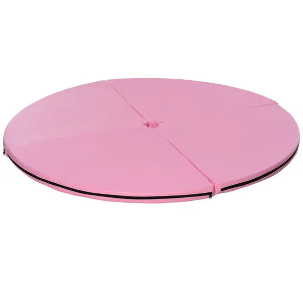 HOMCOM Covor pole dance pliabil, covor pole dance, covor de protecție Ø 150 cm grosime 5 cm, acoperire plastic roz | Aosom Romania