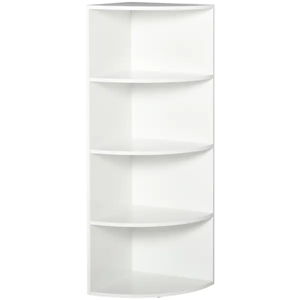 Homcom Dulap Colt cu 4 Rafturi, Design Compact, Alb, 39.5x39.5x120 cm | Aosom Romania
