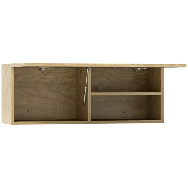 HOMCOM Dulap de Baie Suspendat cu Ușă Rabatabilă și Rafturi din Lemn, 80x25x30 cm, Natural | Aosom Romania