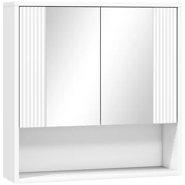 HOMCOM，Dulap de Baie Suspendat, Uși Soft-close, Raft Reglabil，60 x 16 x 60 cm，Alb | Aosom Romania
