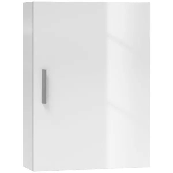 HOMCOM Dulap de Perete pentru Baie cu Rafturi Reglabile din Sticlă Securizată, 40x15x55 cm, Alb lucios | Aosom Romania