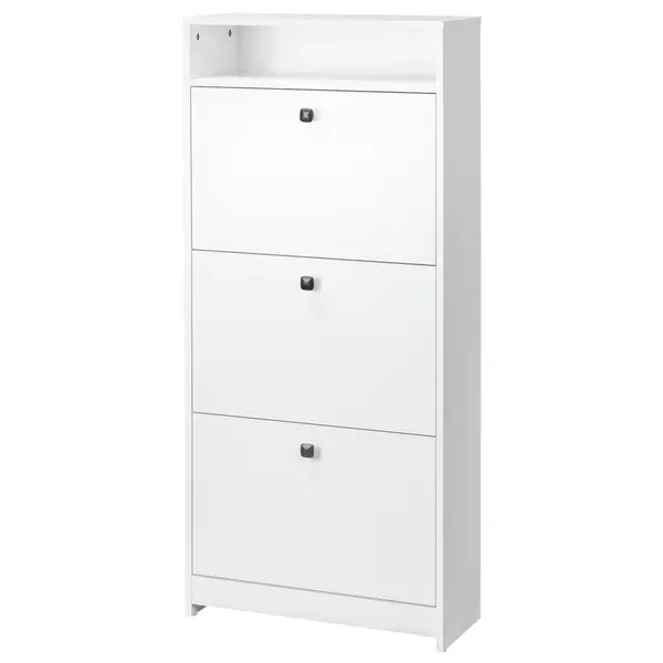 HOMCOM dulap pantofi, 3 compartimente, 60×24×132cm, alb | AOSOM RO