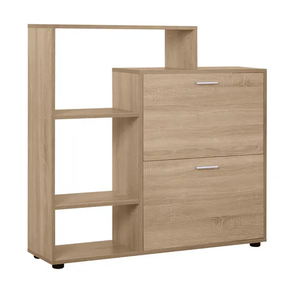 HOMCOM Dulap Pantofi Design Modern 20 Perechi pentru Hol in Lemn 101,5 x 25,5 x 98 cm | Aosom Romania