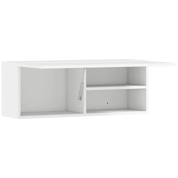 HOMCOM Dulap Suspendat pentru Baie cu Ușă Rabatabilă și Rafturi, 80x25x30 cm, Alb | Aosom Romania
