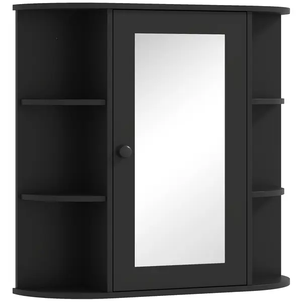 Homcom Dulapior Baie cu Oglinda – Lemn Alb 66×17×63 cm | Aosom Romania