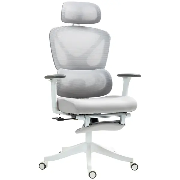 HOMCOM Fotoliu birou fauteuil de birou, înălțime reglabilă, spătar înclinabil, suport pentru cap rotativ, 71x70x119cm, negru | Aosom Romania