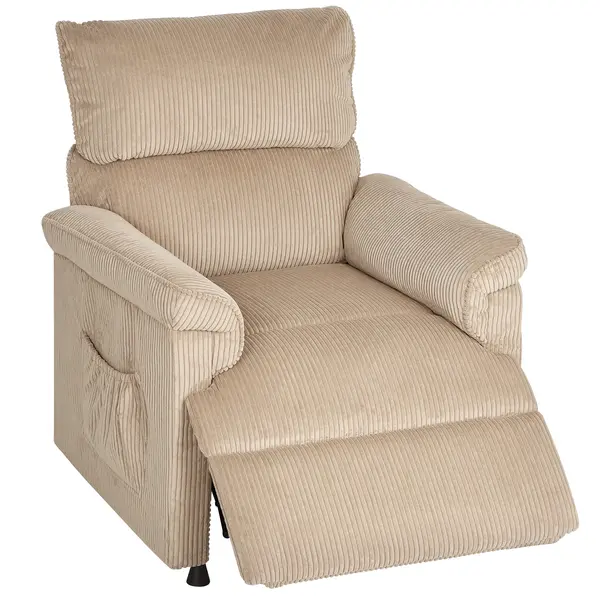 HOMCOM Fotoliu de masaj cu moduri de vibrații, funcție de încălzire, motor silențios, funcție de memorie, oțel, tapițerie din material textil, Maro | Aosom Romania