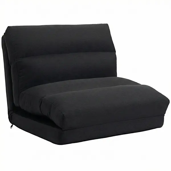 HOMCOM Fotoliu de podea canapea relax fotoliu convertibil în pat înclinabil 90° à 180° material - 70 x 72 x 56 cm - negru | Aosom Romania