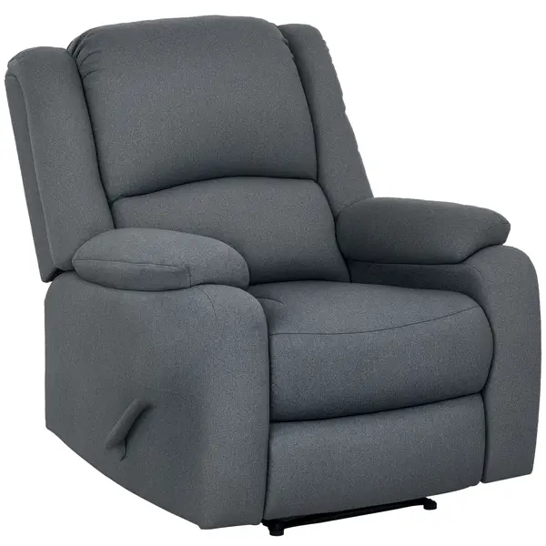 HOMCOM Fotoliu de relaxare, funcție de culcare și suport de picioare, reglabil, până la 150 kg, cadru din oțel, 90 x 96 x 98 cm, Gri | Aosom Romania