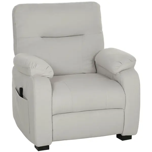 HOMCOM Fotoliu relax electric fotoliu reclinabil port USB suport picioare buzunare laterale telecomandă 96x90x103cm crem | Aosom Romania