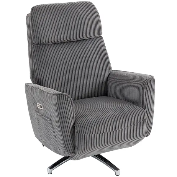 HOMCOM Fotoliu Relax Electric Reglabil cu Funcție de Șezlong, 2 Motoare, Rotativ, Fotoliu TV cu Port USB | Aosom Romania