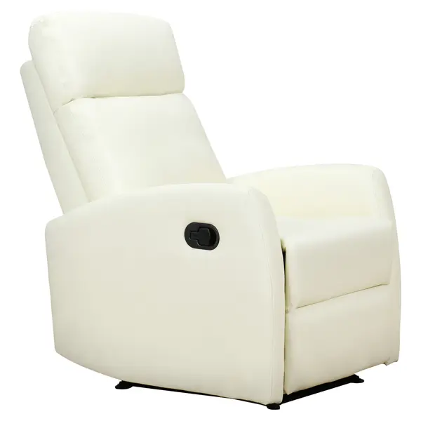 HOMCOM Fotoliu Relax Rabatabil Ergonomic Piele Sintetica 65 × 92 × 100cm Crem | Aosom Romania