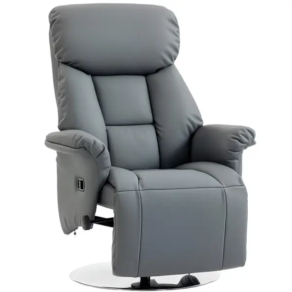 HOMCOM Fotoliu Relax Rotativ 360°, Reclinabil 130°, Gri | Aosom Romania