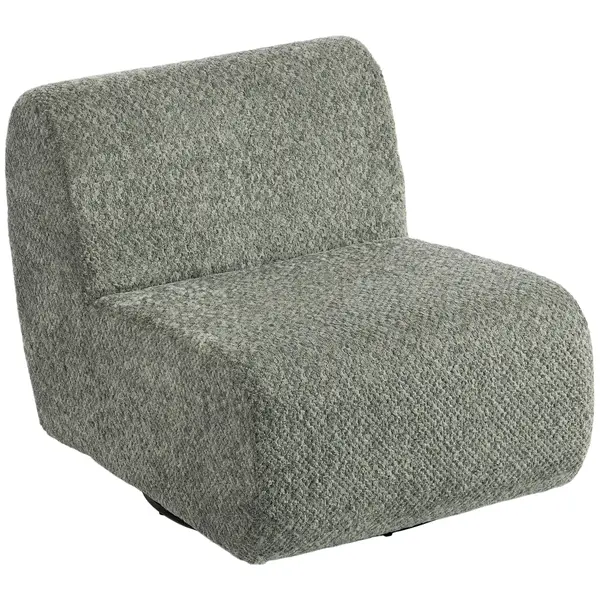 HOMCOM Fotoliu rotativ lounge cu aspect chenille, șezut lat, pentru living, dormitor, gri | Aosom Romania