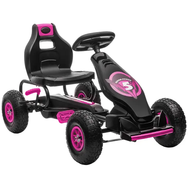 HOMCOM Go Kart a Pedali per Bambini 5-12 Anni Sedile Regolabile Ruote in Gomma | Aosom Romania