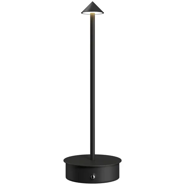 HOMCOM Lampă de Masă Reîncărcabilă cu USB, Lampă Fără Fir cu Temperatura Culorii Reglabilă 3000K/4500K/6500K, Control Tactil, Autonomie 4-8 Ore, Negru | Aosom Romania