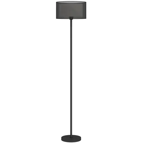 HOMCOM Lampă de Podea cu Abajur Dublu și Comutator cu Pedală Negru | Aosom Romania