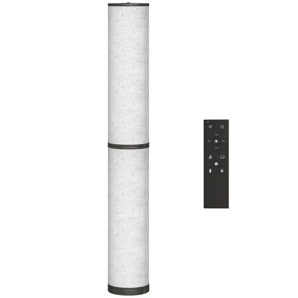 HOMCOM Lampă de Podea cu Telecomandă și Reglaj Temperatură 3000-6000K, Abajur din Material Textil, Ø20x135 cm, Bej | Aosom Romania