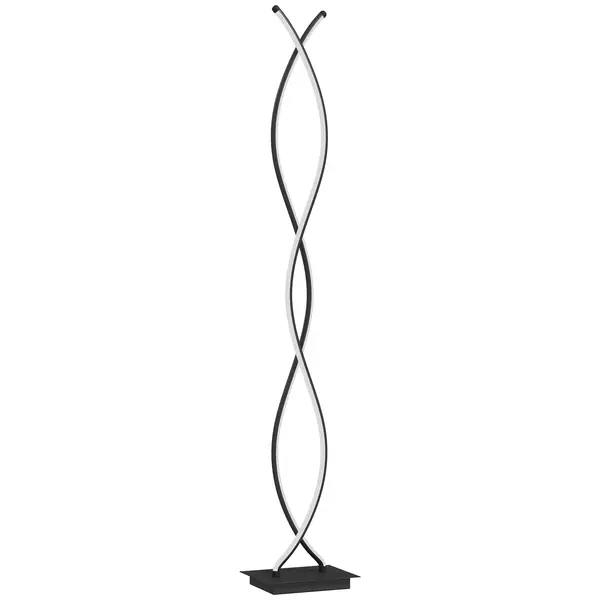 HOMCOM Lampă de Podea LED cu Spirală Dublă, Negru | Aosom Romania