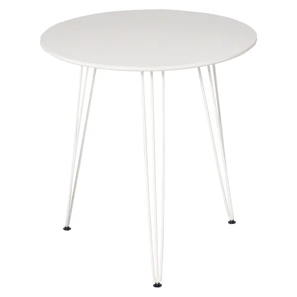 HOMCOM Masă de Comedor Rotundă cu Picioarele în formă de Furculiță din Metal Stil Modern Nordic pentru Bucătărie Sufragerie Cafenea Bar Ø70x75 cm Alb | Aosom Romania