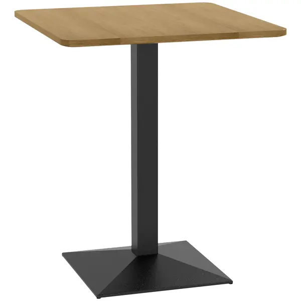HOMCOM Masă de dining Masă pătrată de bucătărie pentru 2 persoane Masă de sufragerie cu aspect de lemn Bază din oțel 70 x 70 x 75 cm Maro închis | Aosom Romania