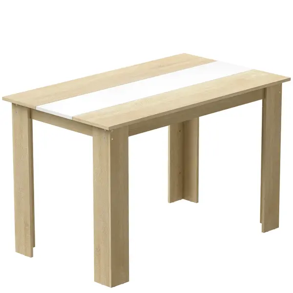 HOMCOM Masă de luat masa masă de bucătărie design modern cu blat mare 2-4 persoane din lemn dim. 120L x 69l x 75H cm | Aosom Romania