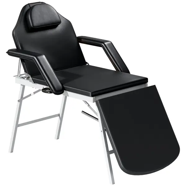 HOMCOM Masă de masaj pliabilă, pat de masaj 3 zone portabil 182 x 62 cm cu tetieră și cotiere detașabile, negru | Aosom Romania