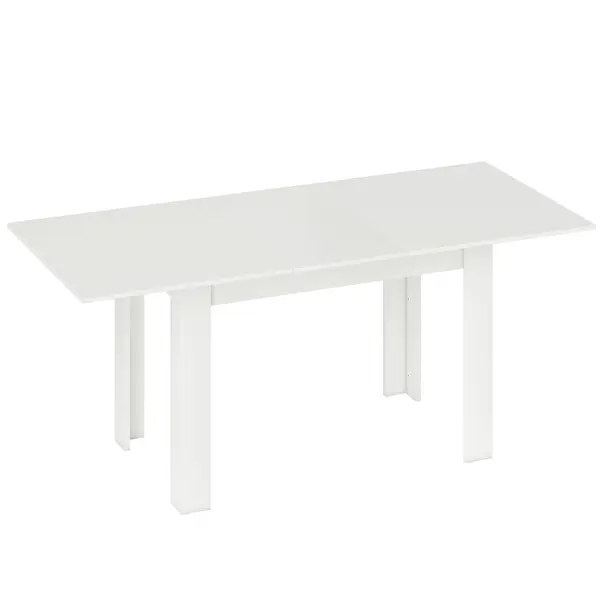 HOMCOM Masă de sufragerie extensibilă, masă de bucătărie dreptunghiulară, pentru 6-8 persoane, 140-180 x 80 cm, alb | Aosom Romania