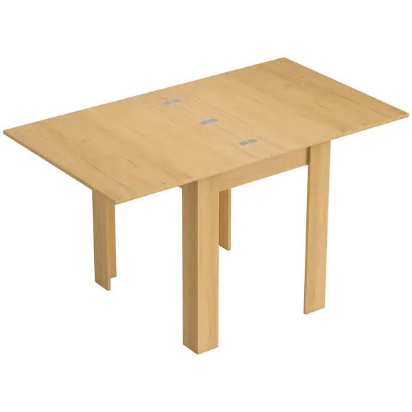 HOMCOM Masă de Sufragerie Extensibilă pentru 4-6 Persoane Design Rabatabil, 70-140cm Masă Extensibilă Rectangulară Salvaspațiu cu Picioare Antiderapante, pentru Sala de Mese Living, Culoare Efect de Lemn | Aosom Romania