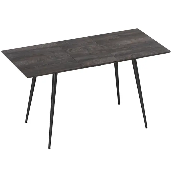 HOMCOM Masă Extensibilă pentru Sufragerie, 6-8 Persoane, 120-160x75 cm, Blat Efect Lemn, Picioare din Oțel | Aosom Romania