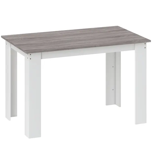HOMCOM Masă Modernă de Dining pentru 4-6 Persoane 120x69x75 cm Gri și Alb | Aosom Romania