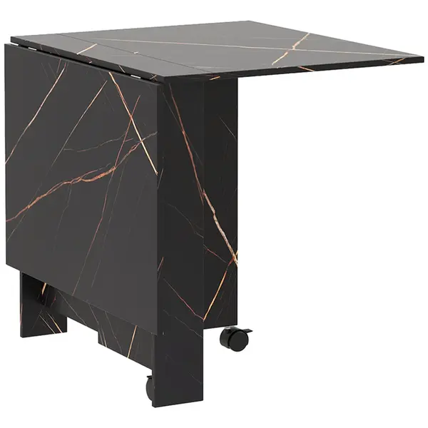HOMCOM Masă Pliabil Multifuncțional Con Roți E 2 Extensii In Lemn 120x80x73cm | Aosom Romania