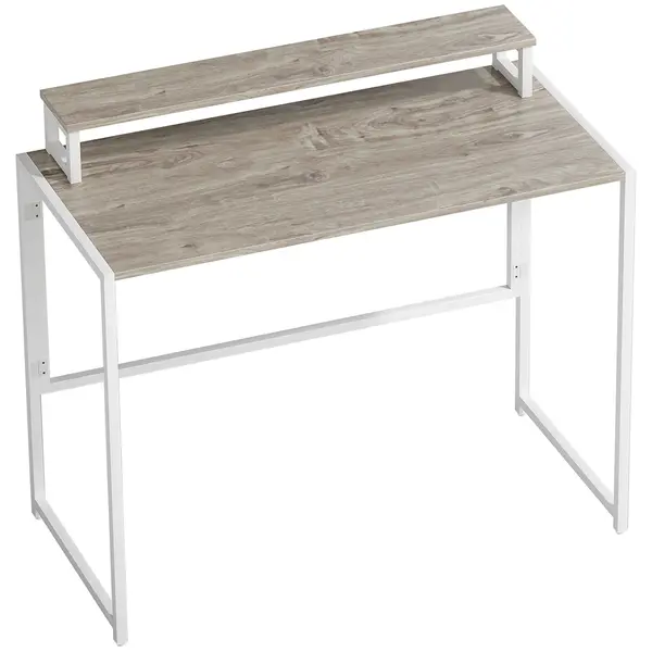 HOMCOM Masă Pliabilă Economisitoare de Spațiu cu Suport Detasabil pentru Monitor, 100x48x87,5 cm, Masă Portabilă pentru Birou, Casă și Studio, Culoare Lemn | Aosom Romania