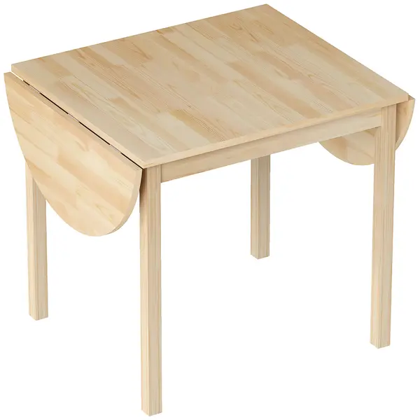 HOMCOM Masă Pliabilă pentru 4-6 persoane din Lemn de Pin, 140x70x75 cm, Natural | Aosom Romania