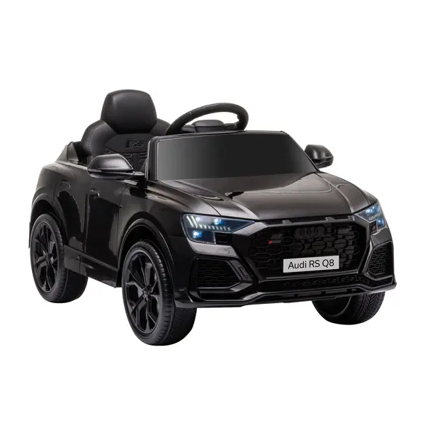 HOMCOM Mașină Electrică pentru Copii Audi RS Q8, 6V, 2 Motoare, Telecomandă, PP, 101x62x51 cm, Negru | Aosom Romania