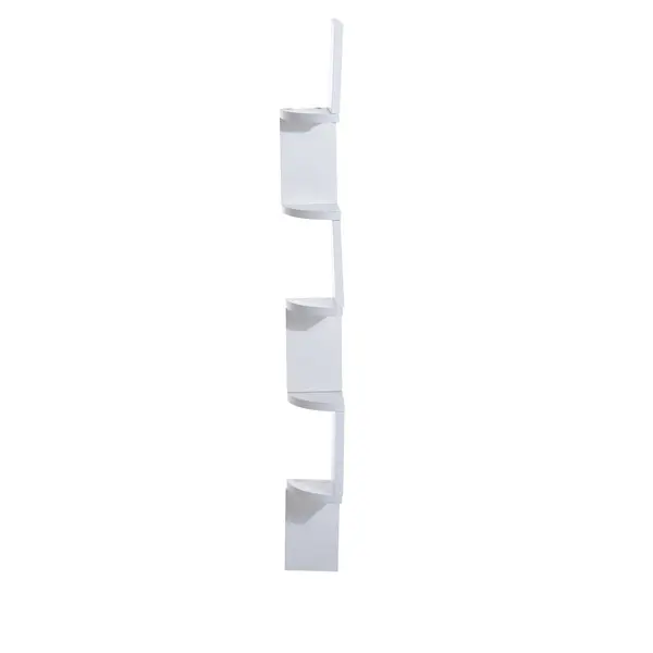HomCom Mensola da Muro Design ad Angolo Bianca in Legno MDF, 12x12x120cm