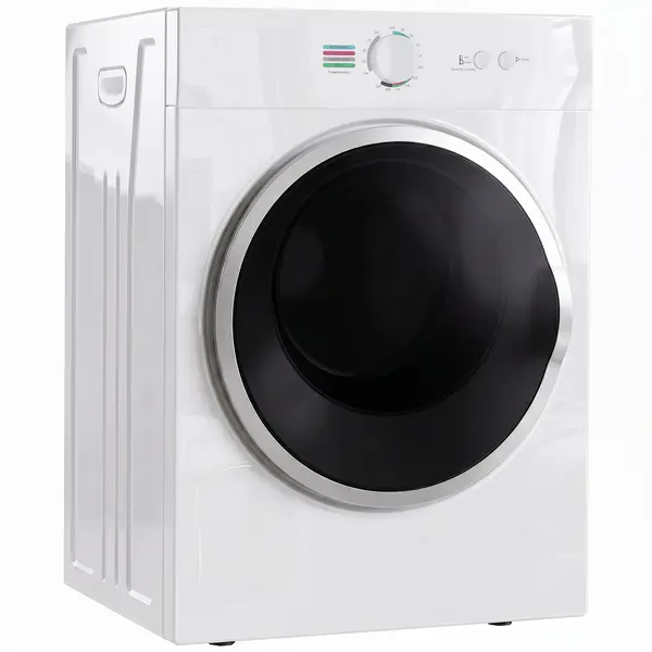 HOMCOM Mini Uscător de Rufe Portabil 4,8 kg, 1020W, Încălzire PTC, Timer, Alb | Aosom Romania