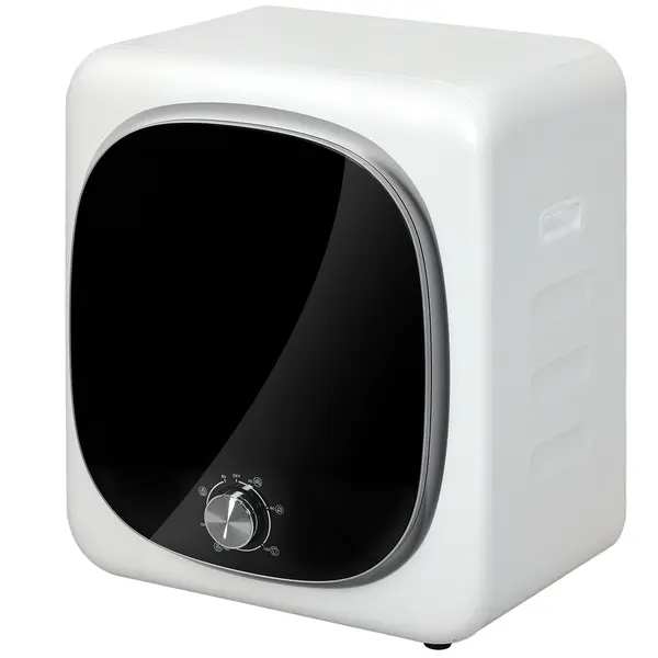 HOMCOM Mini Uscător de Rufe Portabil 4 kg, 5 Programe, 800W, Încărcare Frontală, Tambur Inox, pentru Acasă, Alb | Aosom Romania