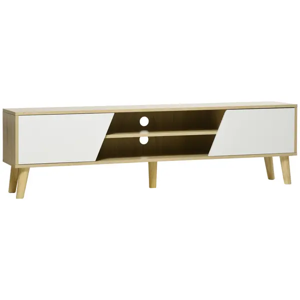 HOMCOM Mobile Porta TV fino 65" con Armadietti e Ripiani Aperti, 150x30x42cm | Aosom Romania